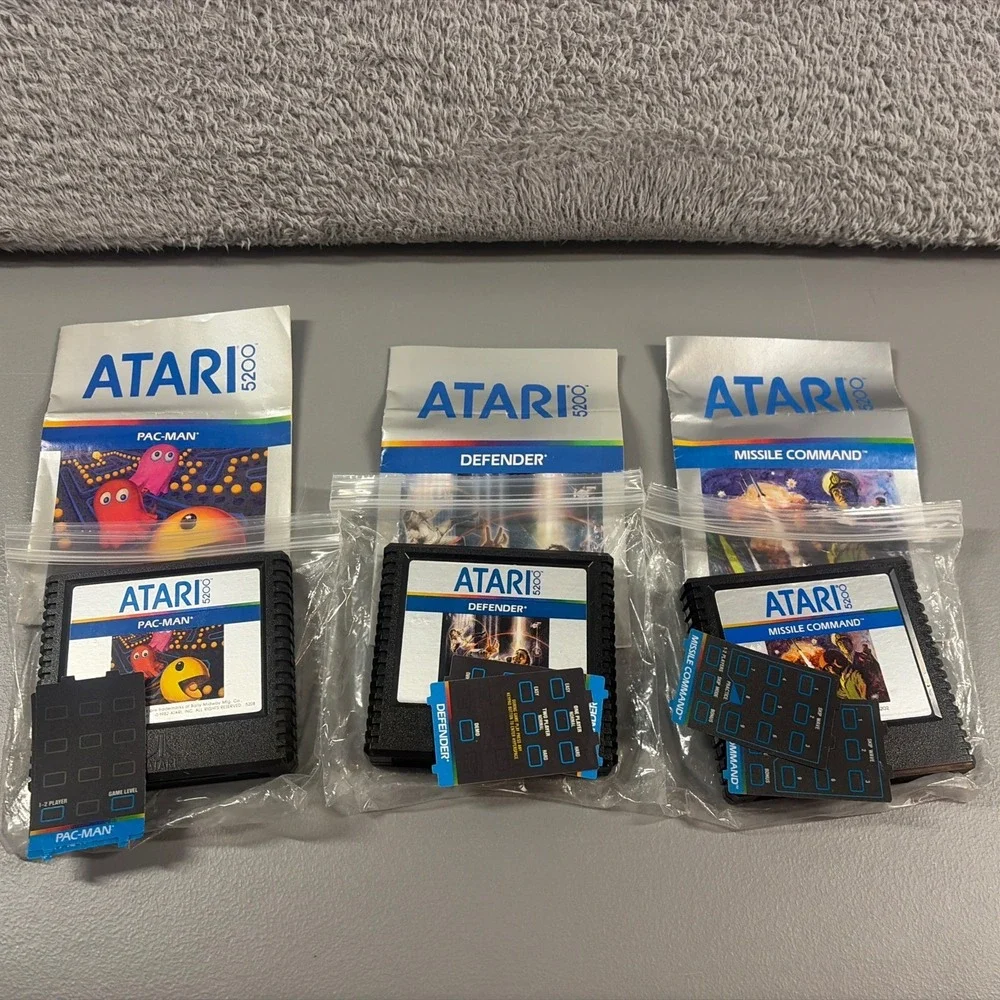 Atari 5200 Game‎ Bundle Lot 3 Cart & Manuals - Defender Missile Command Pac Man